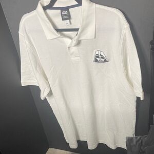 Star Wars White Polo with Darth Vader Emblem
